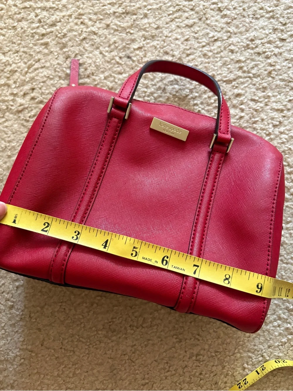 kate spade red leather satchel
